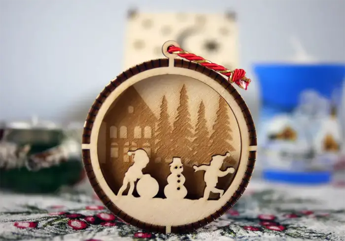 Pallina di Natale 3d in legno personalizzabili